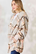 Load image into Gallery viewer, I’m a softy jacket - H&T Checked Faux Fur Hooded Jacket