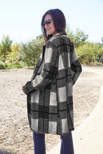 Load image into Gallery viewer, Peony Pink Plaid Coat - Double Take Full Size Button Up Lapel Collar Coat