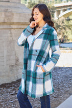 Load image into Gallery viewer, Peony Pink Plaid Coat - Double Take Full Size Button Up Lapel Collar Coat