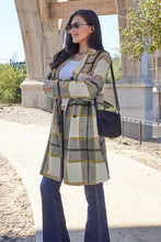 Load image into Gallery viewer, Peony Pink Plaid Coat - Double Take Full Size Button Up Lapel Collar Coat