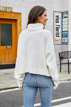 Load image into Gallery viewer, Rose pink Turtleneck Cable-Knit  Long Sleeve Sweater
