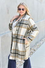 Load image into Gallery viewer, Peony Pink Plaid Coat - Double Take Full Size Button Up Lapel Collar Coat