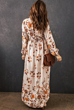 Load image into Gallery viewer, Floral V-Neck Long Sleeve Maxi Dress