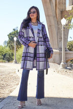 Load image into Gallery viewer, Peony Pink Plaid Coat - Double Take Full Size Button Up Lapel Collar Coat