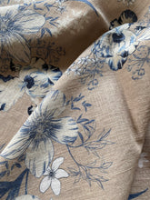 Load image into Gallery viewer, Anemone & Jasmine Garden linen blend tablecloth 50x72 in. rectangle