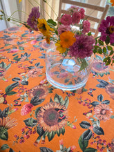 Load image into Gallery viewer, Sunflower & Daisy Garden Floral Linen Blend Tablecloth 50 x 72 in. Rectangle