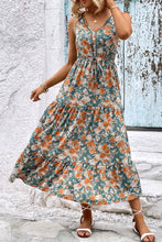Load image into Gallery viewer, Floral V-Neck Tiered Sleeveless Dress