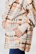 Load image into Gallery viewer, I’m a softy jacket - H&T Checked Faux Fur Hooded Jacket