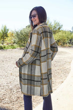 Load image into Gallery viewer, Peony Pink Plaid Coat - Double Take Full Size Button Up Lapel Collar Coat