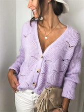 Load image into Gallery viewer, Garden Gate Cardigan Openwork Button Up Long Sleeve Cardigan