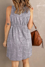 Load image into Gallery viewer, Double Take Printed Scoop Neck Sleeveless Buttoned Magic Dress with Pockets