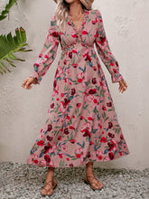 Load image into Gallery viewer, Floral Frill Trim V-Neck Maxi Dress