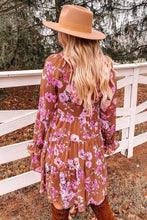 Load image into Gallery viewer, Floral Flounce Sleeve Tiered Dress