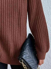 Load image into Gallery viewer, Winter Gathering Full Size Turtleneck Rib-Knit Slit Sweater