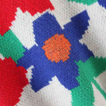 Load image into Gallery viewer, Retro Floral Round Neck Drop Shoulder Sweater
