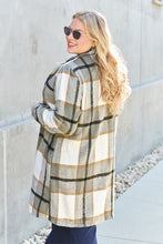 Load image into Gallery viewer, Peony Pink Plaid Coat - Double Take Full Size Button Up Lapel Collar Coat