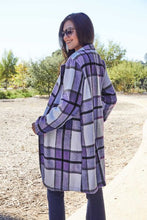 Load image into Gallery viewer, Peony Pink Plaid Coat - Double Take Full Size Button Up Lapel Collar Coat