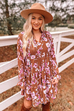Load image into Gallery viewer, Floral Flounce Sleeve Tiered Dress