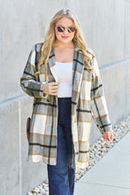 Load image into Gallery viewer, Peony Pink Plaid Coat - Double Take Full Size Button Up Lapel Collar Coat