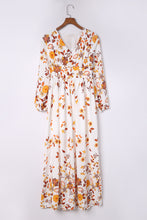 Load image into Gallery viewer, Floral V-Neck Long Sleeve Maxi Dress