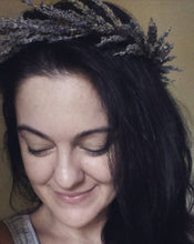 Load image into Gallery viewer, dried lavender hair crown, Wedding , bridal, bridesmaid, flower girl flower crown, boho floral crown