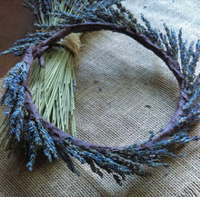 Load image into Gallery viewer, dried lavender hair crown, Wedding , bridal, bridesmaid, flower girl flower crown, boho floral crown