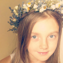 Load image into Gallery viewer, Sweet Meadow - Dried lavender Flower Crown with Ammobium & Sweet Annie preorder for mid June Delivery
