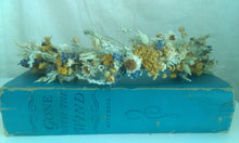 Load image into Gallery viewer, Yellow fields. Dried flower autumn crown with tansy, yarrow, mini daisies and lavender