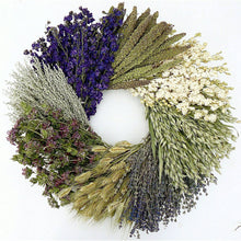 Load image into Gallery viewer, The Wheel wreath. Dried herb, floral, lavender and grain wreath- Easter Spring Wreath 19-20"