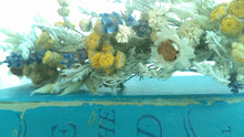 Load image into Gallery viewer, Yellow fields. Dried flower autumn crown with tansy, yarrow, mini daisies and lavender