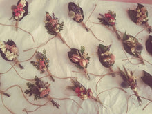 Load image into Gallery viewer, Custom dried flower boutonniere to coordinate with the bridal bouquet.