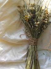 Load image into Gallery viewer, Yellow Fields Wedding Bridal Bridesmaid dried flower boho country rustic bouquet -rustic fall flower bouquet or swag August delivery