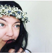 Load image into Gallery viewer, Babies Breath and Dried Lavender flower crown