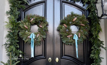 Load image into Gallery viewer, Blue Pineland Winter woodland Christmas Holiday fresh wreath
