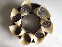 Load image into Gallery viewer, Lavender wedding confetti cones- wedding exit confetti - biodegradable wooden cones and dried lavender