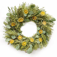Load image into Gallery viewer, Dried citrus, floral and eucalyptus wreath 22 inch