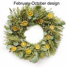 Load image into Gallery viewer, Dried citrus, floral and eucalyptus wreath 22 inch