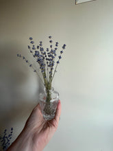 Load image into Gallery viewer, Dried lavender all natural diffuser with vintage inspired bud vase and essential oil