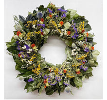 Load image into Gallery viewer, Country Blues. Dried Floral and Herbal wreath - wonderful gift