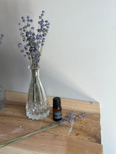 Load image into Gallery viewer, Dried lavender all natural diffuser with vintage inspired bud vase and essential oil