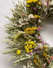 Load image into Gallery viewer, Garden Party Wreath new 2022 For Front Door. Dried Floral Wreath New Design