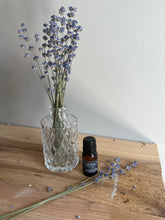 Load image into Gallery viewer, Dried lavender all natural diffuser with vintage inspired bud vase and essential oil