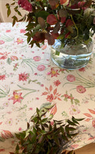 Load image into Gallery viewer, Ranunculus Garden Vintage bulb garden linen blend Christmas winter tablecloth