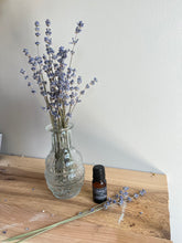 Load image into Gallery viewer, Dried lavender all natural diffuser with vintage inspired bud vase and essential oil