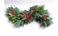 Load image into Gallery viewer, Classic Fresh woodland Christmas centerpiece with your choice of pinecones or poinsetta