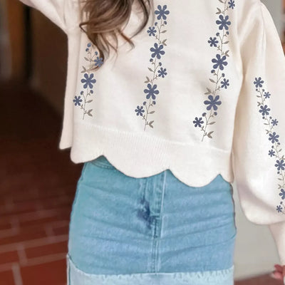 The Cropped Sweater Is Wearing Flowers This Fall, and It's Not an Accident
