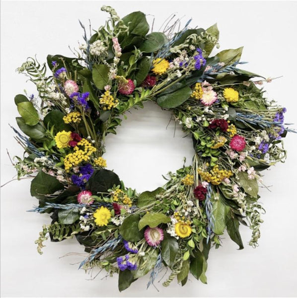 Dried Flower Spring Garden Floral Wreaths  By The Gathering Garden