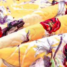 Load image into Gallery viewer, Yellow Floral Quilted Throw Blanket - Hummingbirds Farmhouse Red Flowers for Couch, Sofa or Bed- Scalloped Edges - 50 x 60

