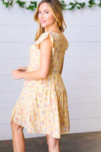 Load image into Gallery viewer, Yellow Floral Button Up Lined Dress

