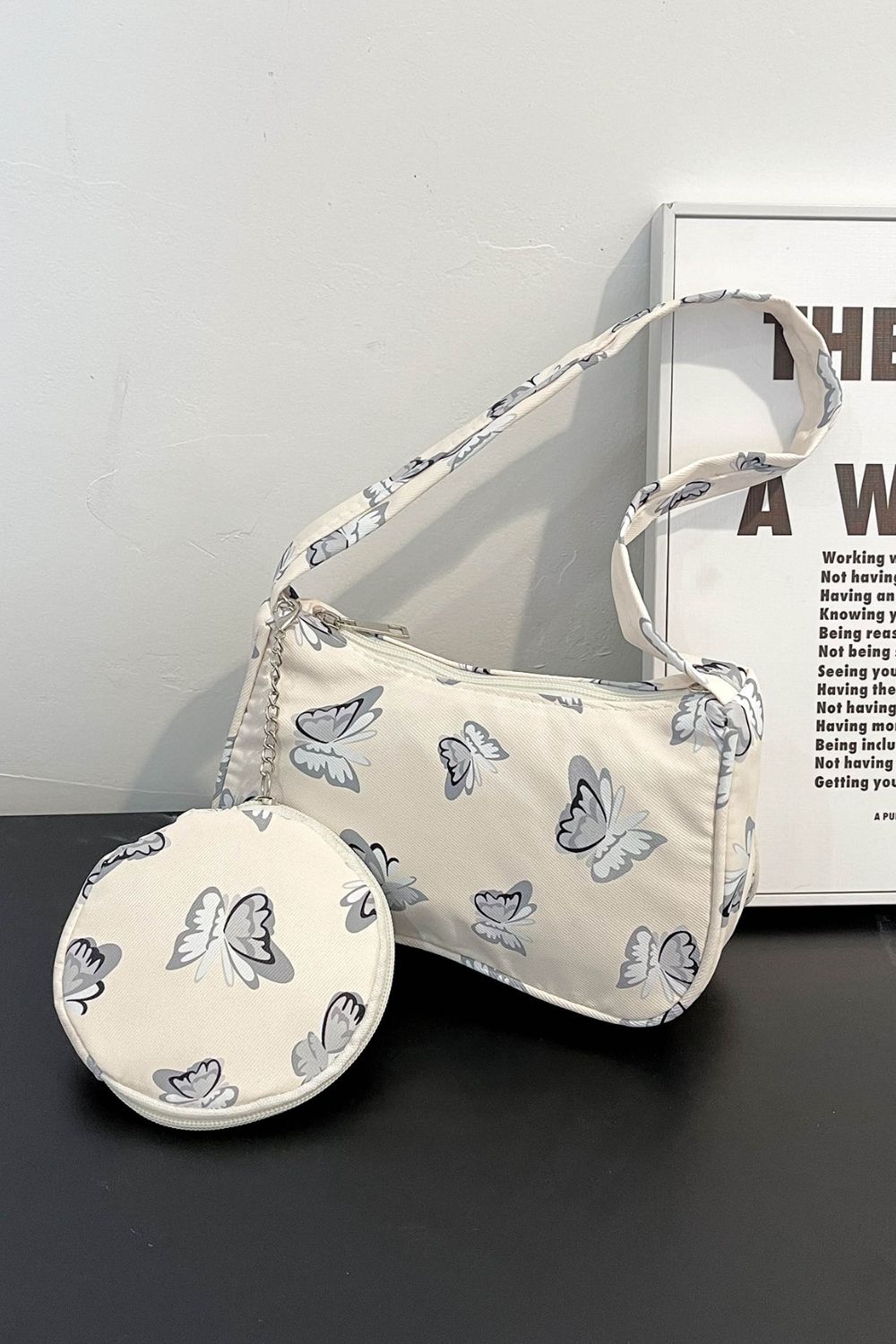 Butterfly Print Shoulder Bag with Purse – The Gathering Garden display picture 1
